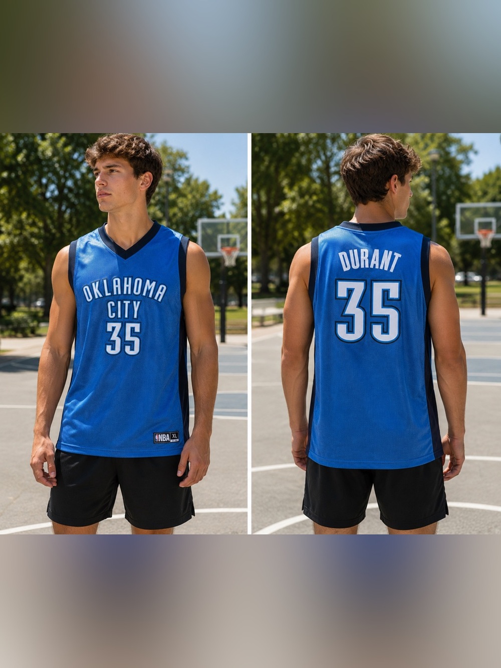 Vintage/Collector NBA Oklahoma City Durant #35 Blue Basketball Jersey -XL GUC